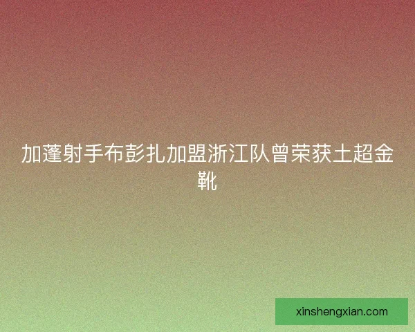 加蓬射手布彭扎加盟浙江队曾荣获土超金靴